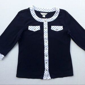 Christopher&Banks Scoop Neck Navy Blue Top Size S